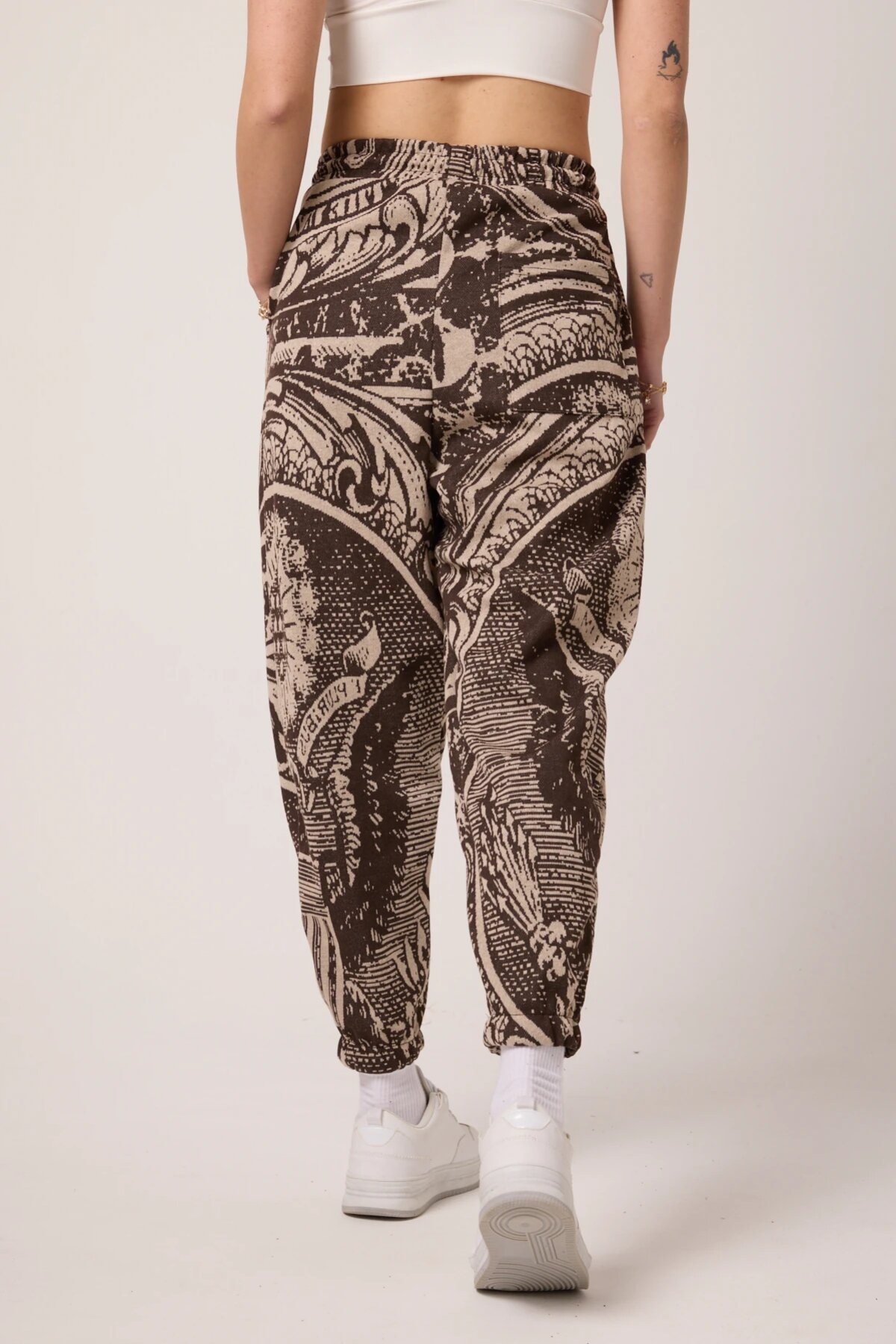 Street Style Sport Salwar Jacquard Pants - Brown - Mexico Superblue