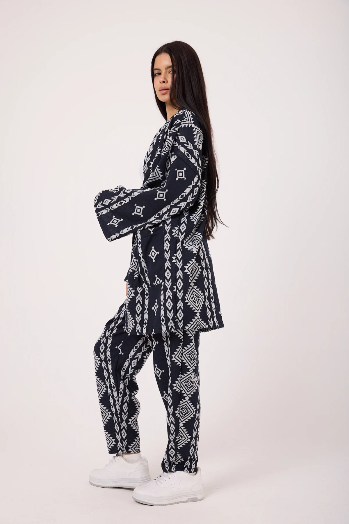 Lacivert Yeni Stil Japanese Style Kimano Pantolon - Mexico Superblue