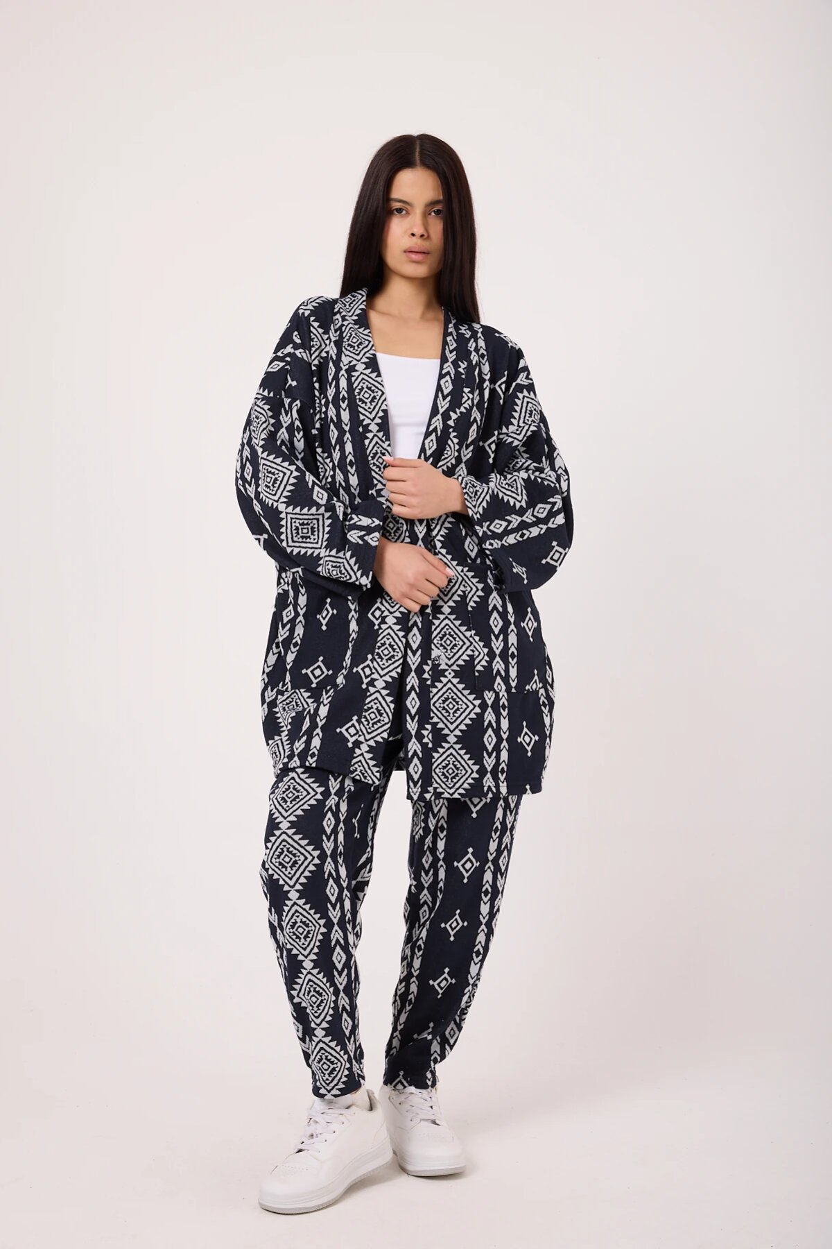 Lacivert Yeni Stil Japanese Style Kimano Pantolon - Mexico Superblue