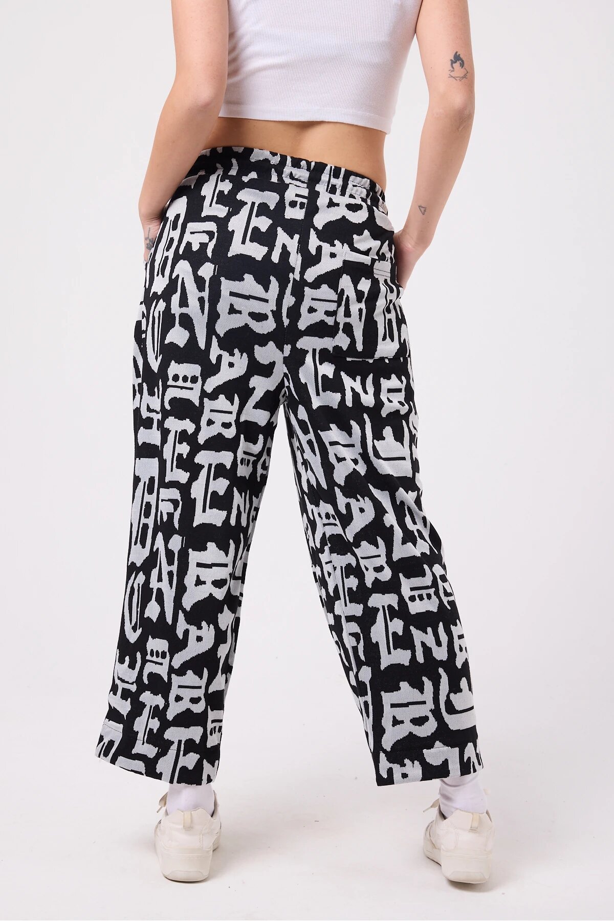 Baggy Street Style Hem Detail Pants - Multi-color - Mexico Superblue
