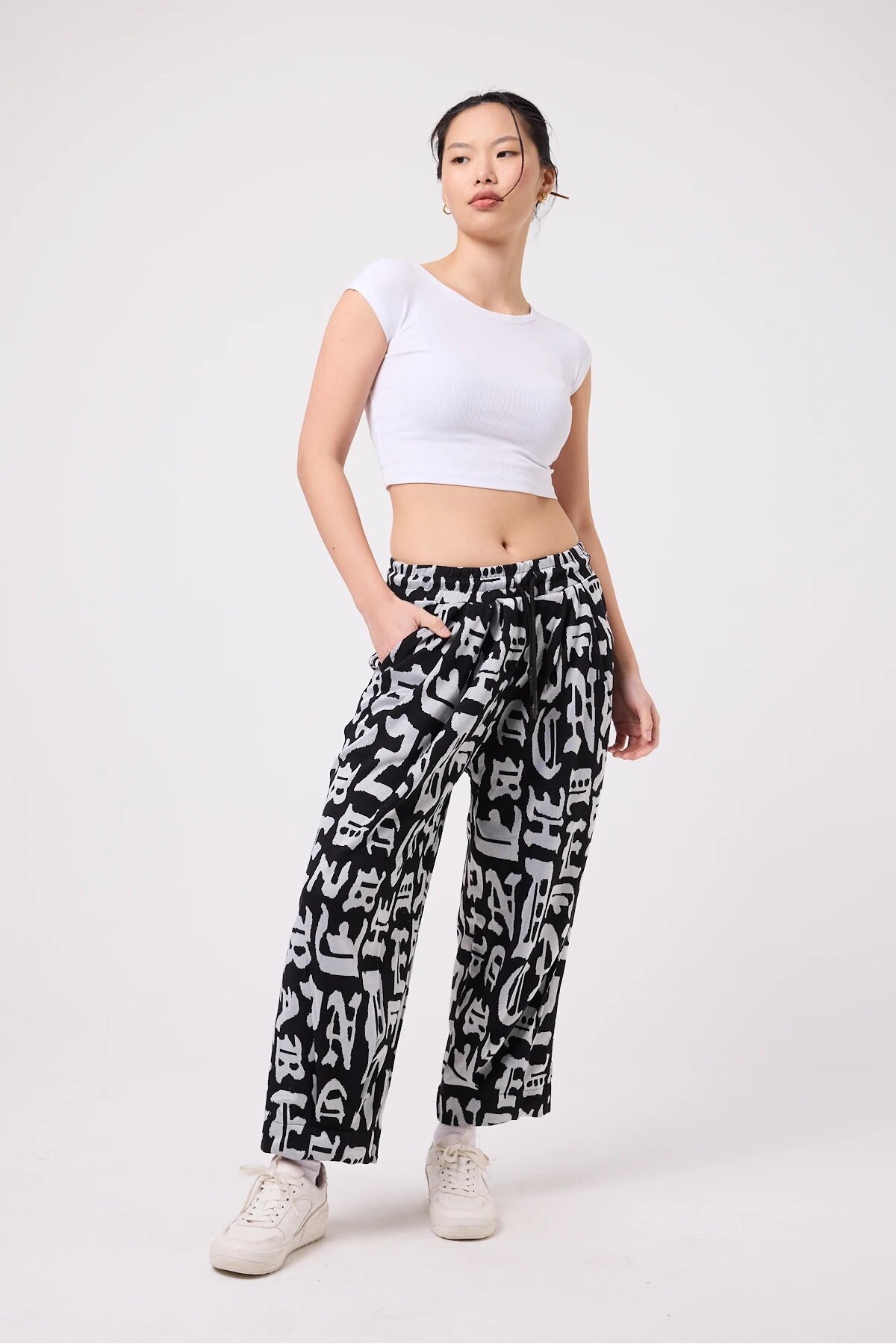 Baggy Street Style Hem Detail Pants - Multi-color - Mexico Superblue