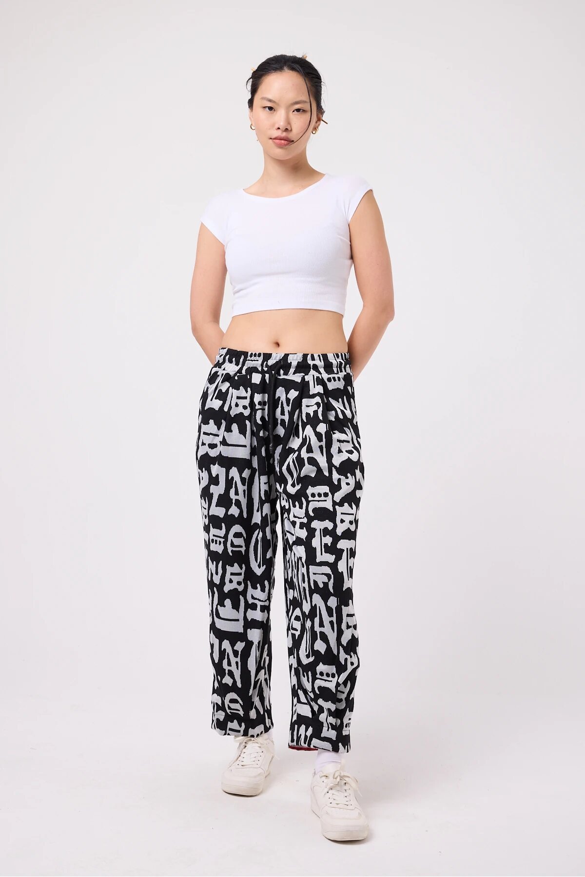 Baggy Street Style Hem Detail Pants - Multi-color - Mexico Superblue
