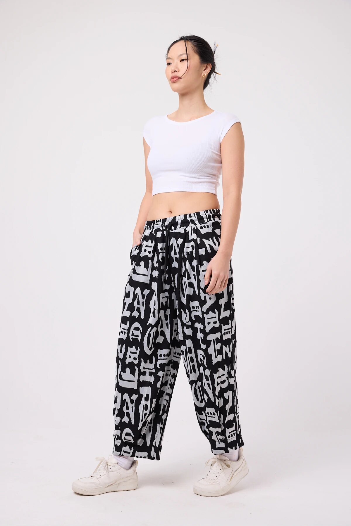 Baggy Street Style Hem Detail Pants - Multi-color - Mexico Superblue
