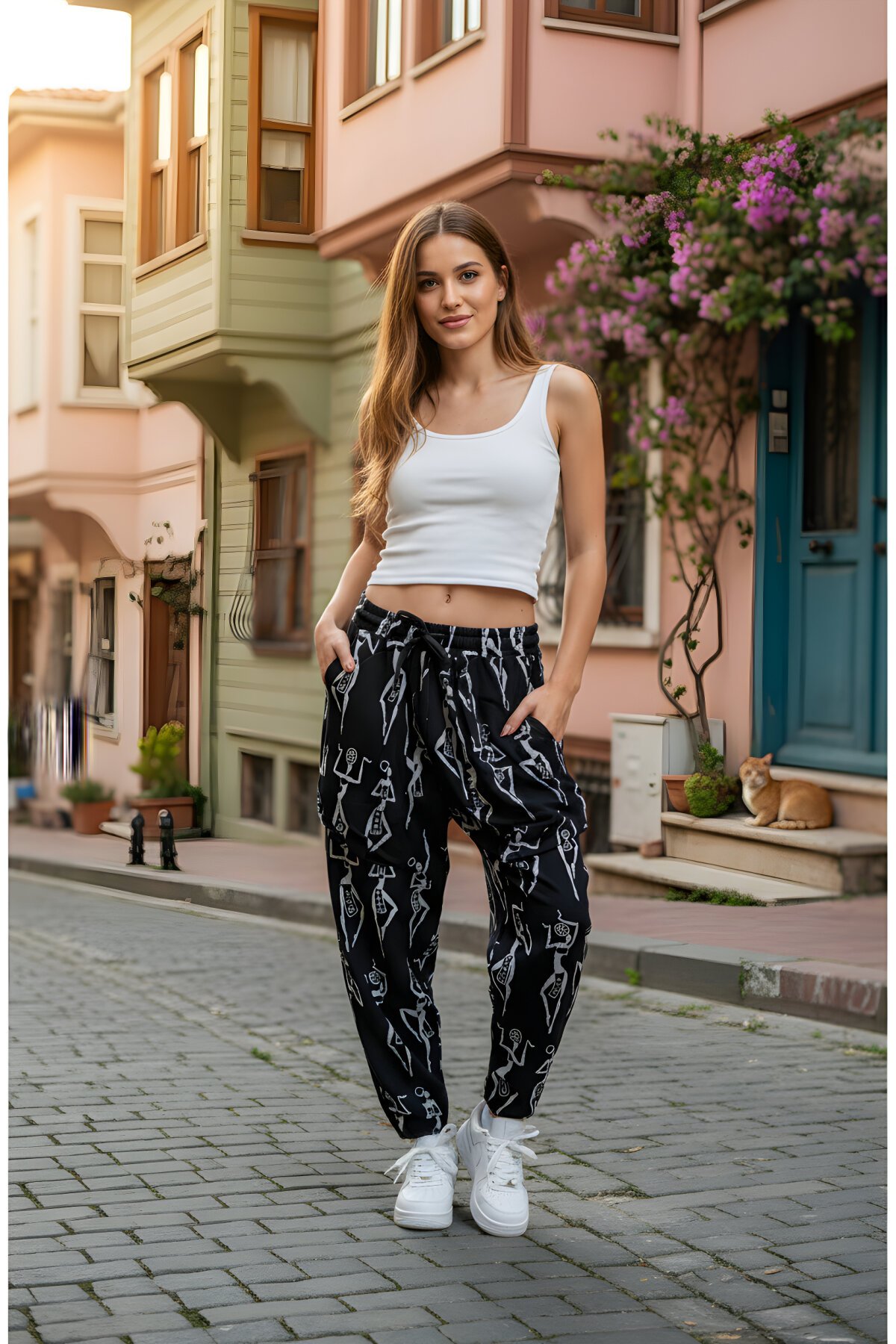 بنطال باجيت أسود جاكار بنمط عرقي - Mexico Superblue