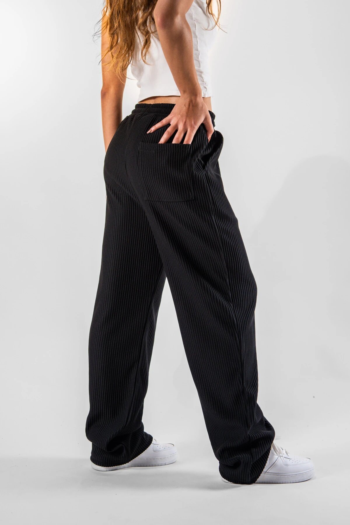 Siyah Fitilli Baggy Pantolon - Mexico Superblue