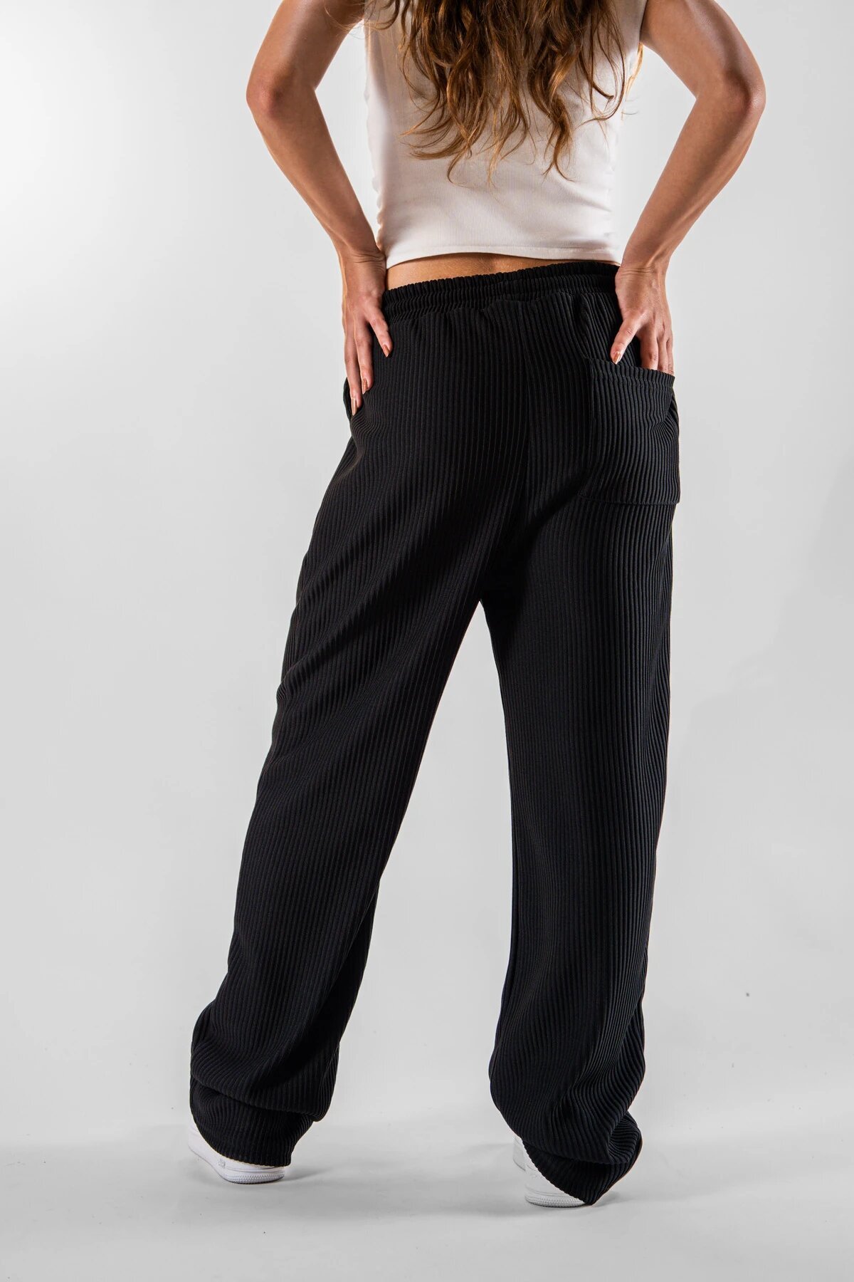 Siyah Fitilli Baggy Pantolon - Mexico Superblue