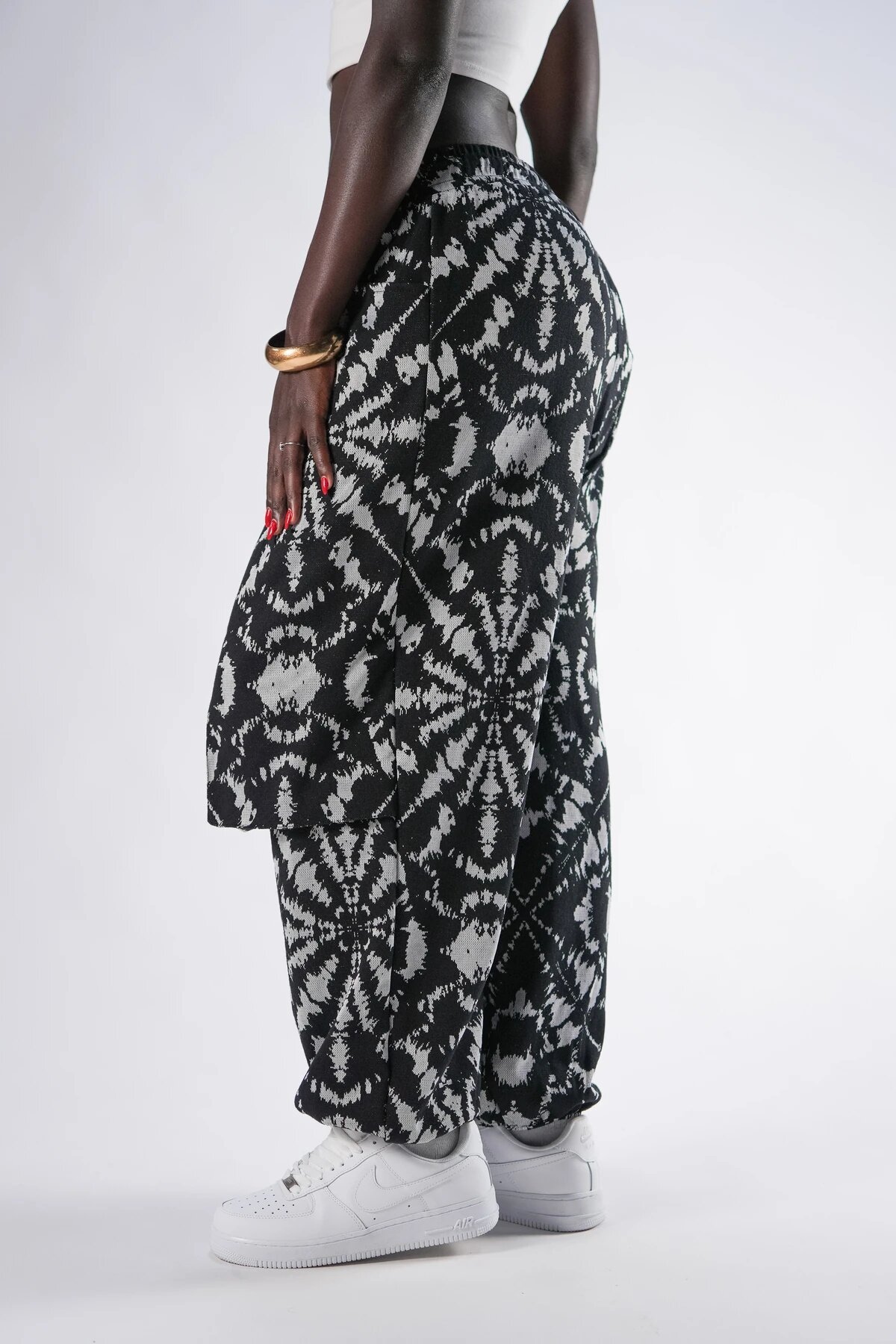 Shalwar Jacquard Patterned Deep Pocket Pants - Black - Mexico Superblue