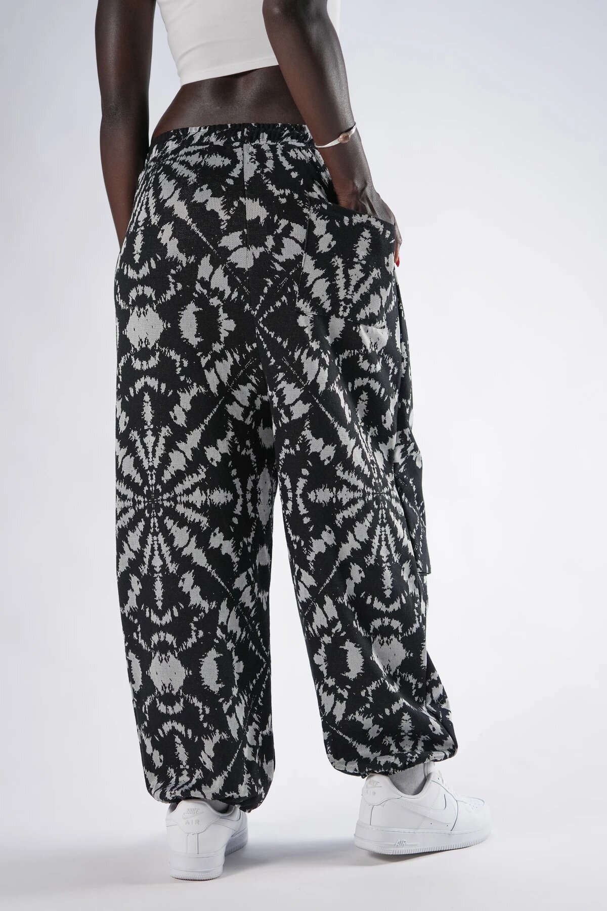 Shalwar Jacquard Patterned Deep Pocket Pants - Black - Mexico Superblue