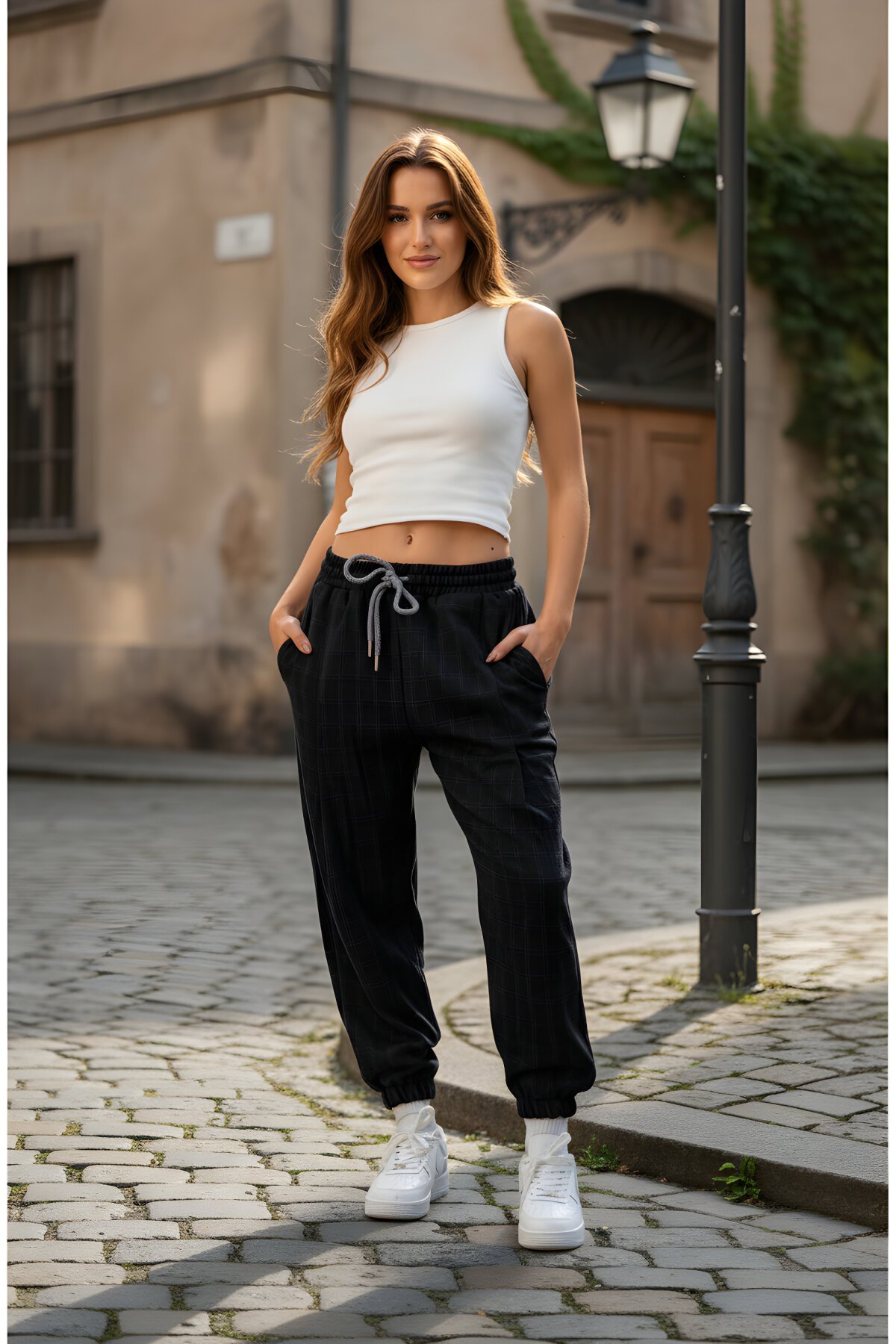 بنطلون جوغر أسود جاكار بطية أمامية وخلفية - Mexico Superblue