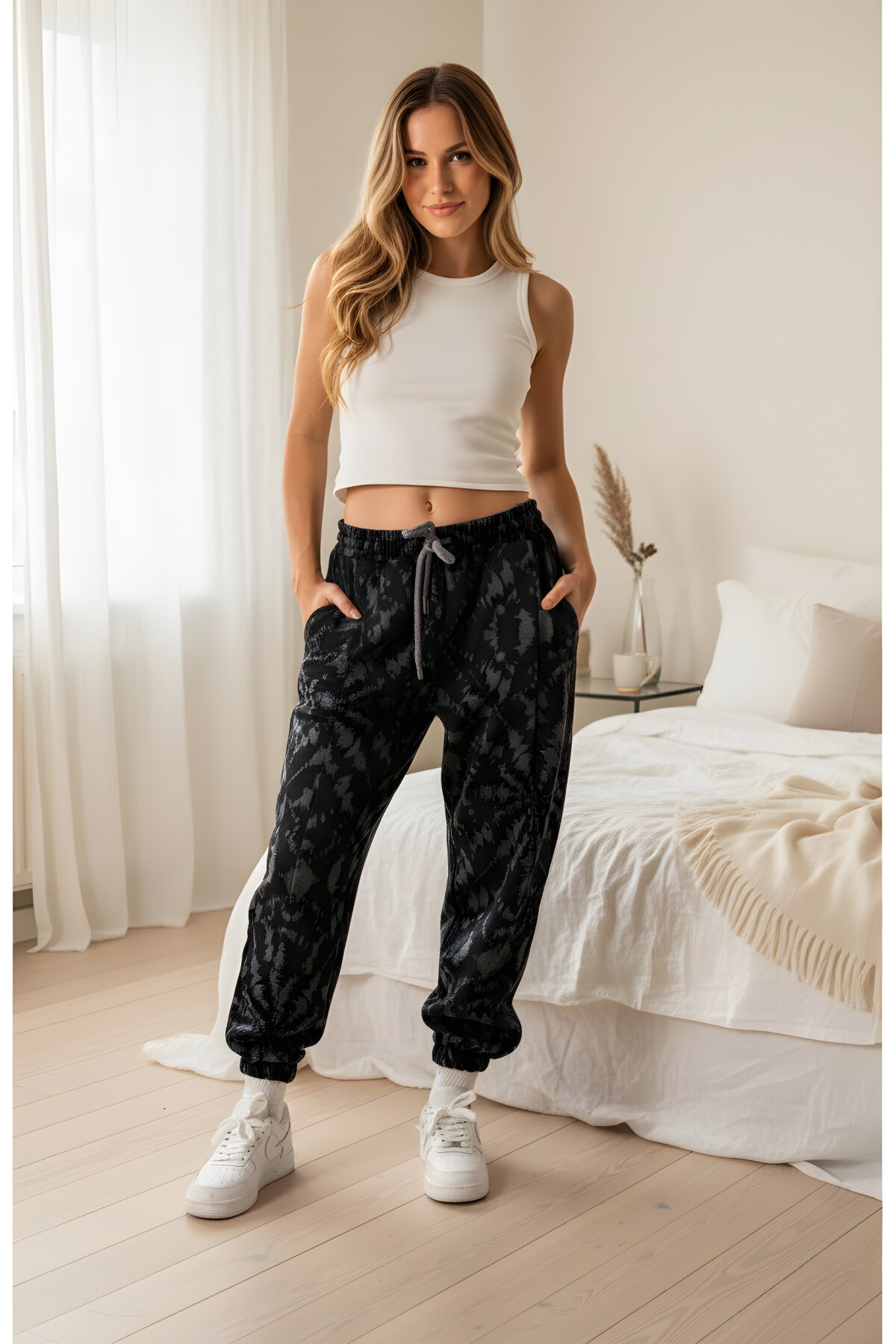 Siyah Jakar Jogger Ön ve Arka Tek Pileli Pantolon - Mexico Superblue