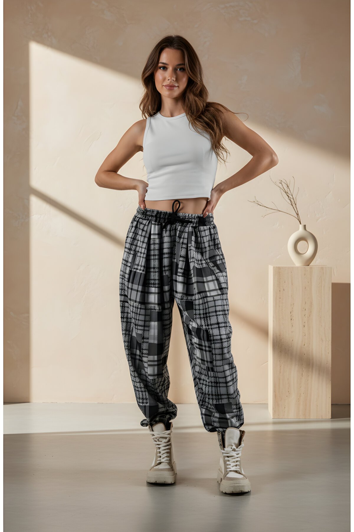 بنطال شروال أسود جاكار بكسرات - Mexico Superblue