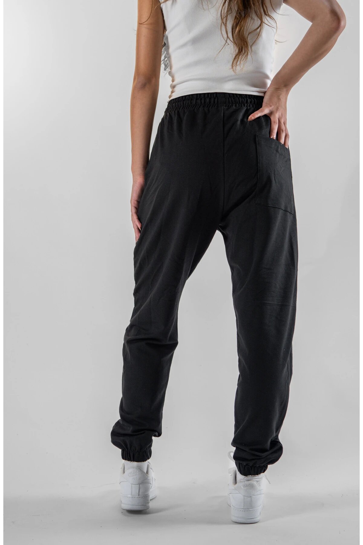 Siyah Jogger Paça Lastikli Pantolon - Mexico Superblue