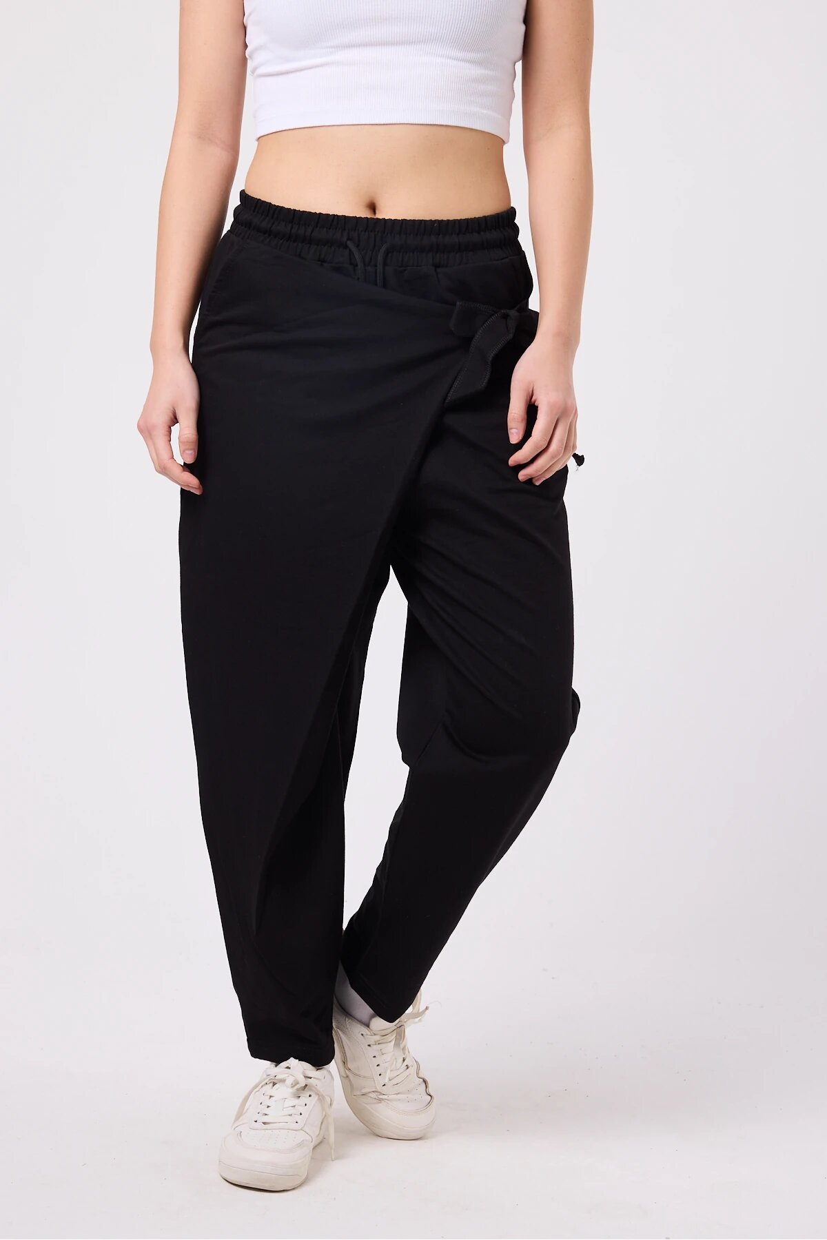 Baggy Street Style Belted Pants - Black - Mexico Superblue