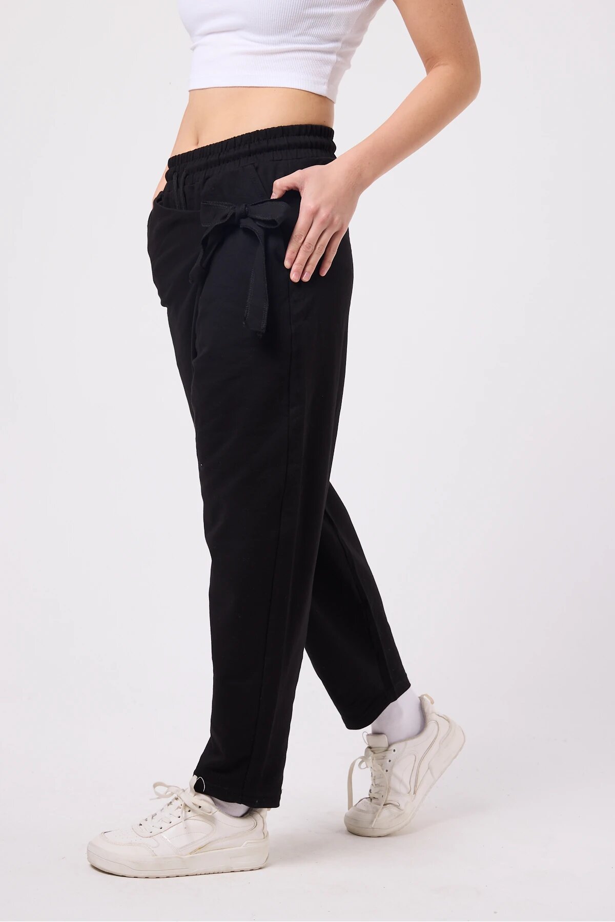 Baggy Street Style Belted Pants - Black - Mexico Superblue