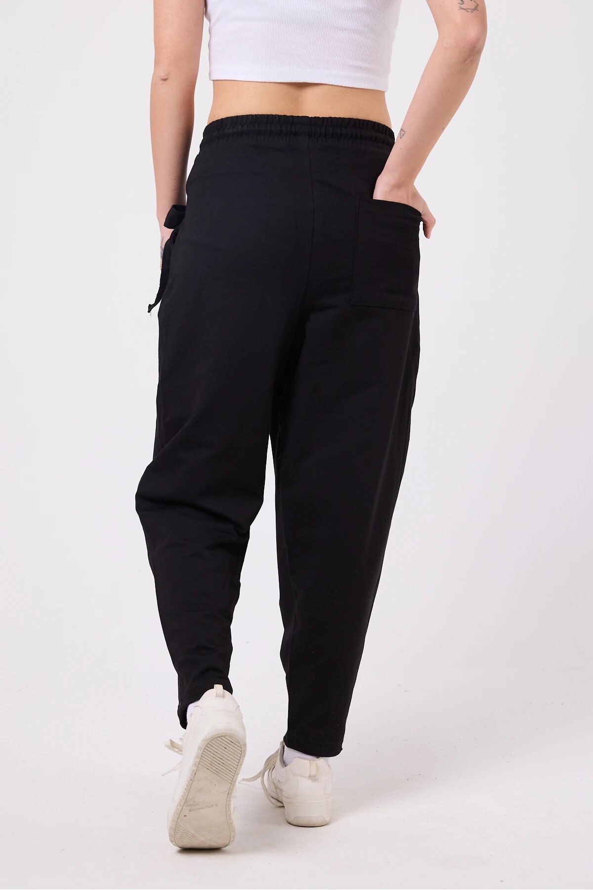 Baggy Street Style Belted Pants - Black - Mexico Superblue