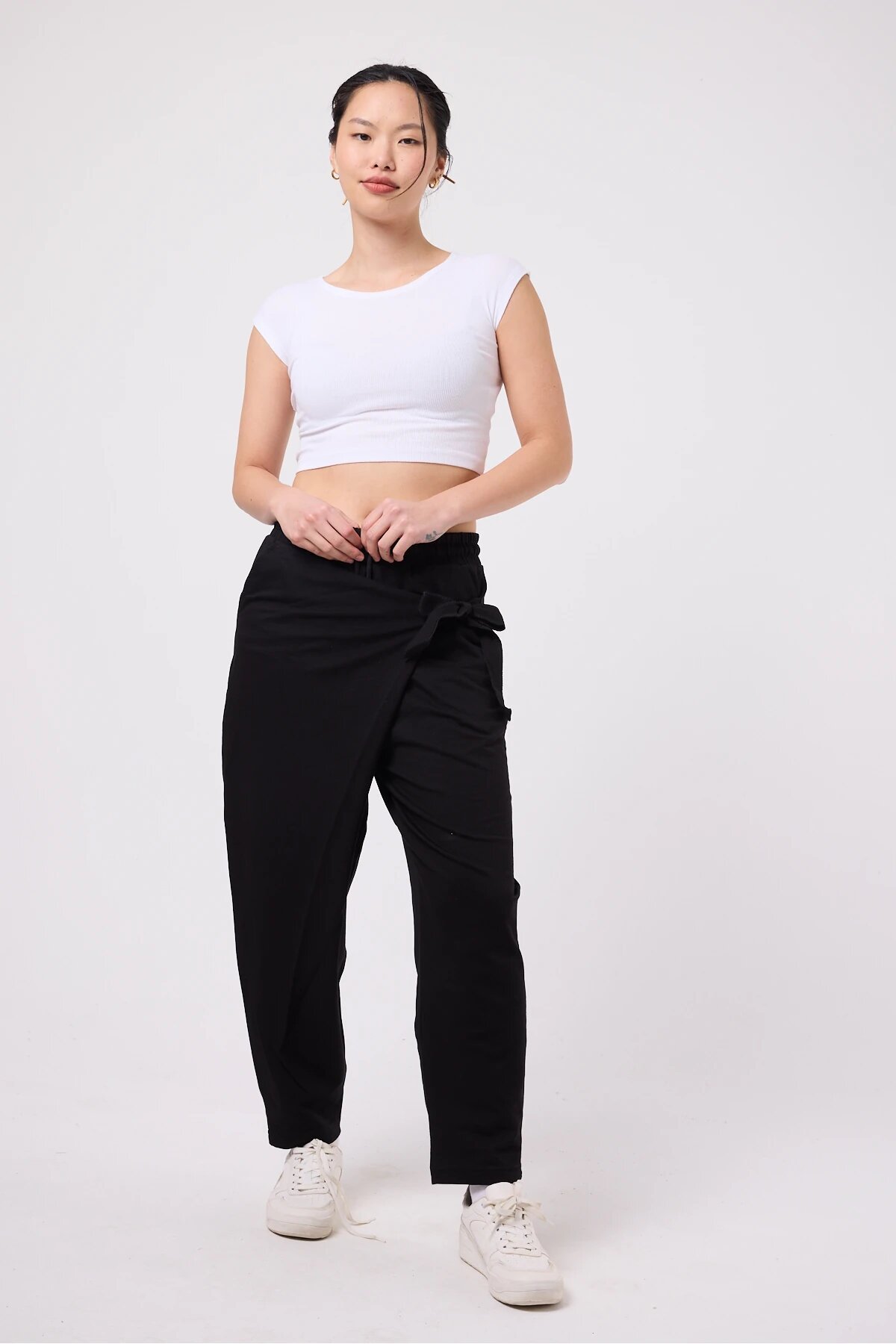 Baggy Street Style Belted Pants - Black - Mexico Superblue