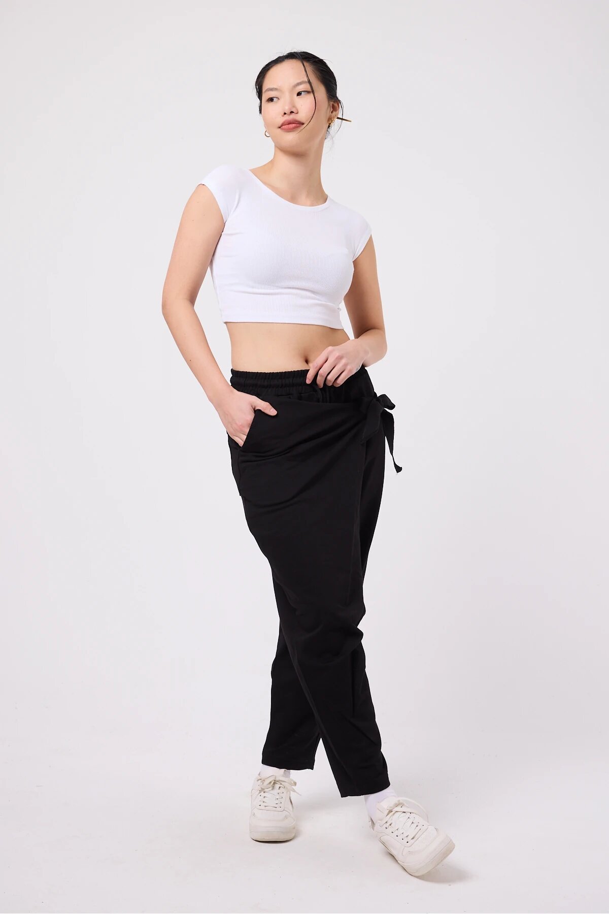 Baggy Street Style Belted Pants - Black - Mexico Superblue