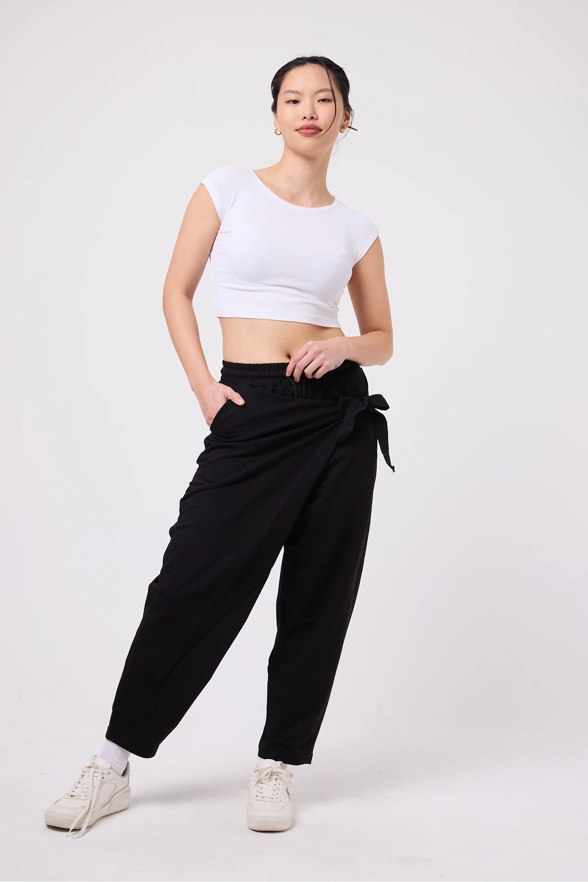 Baggy Street Style Belted Pants - Black - Mexico Superblue