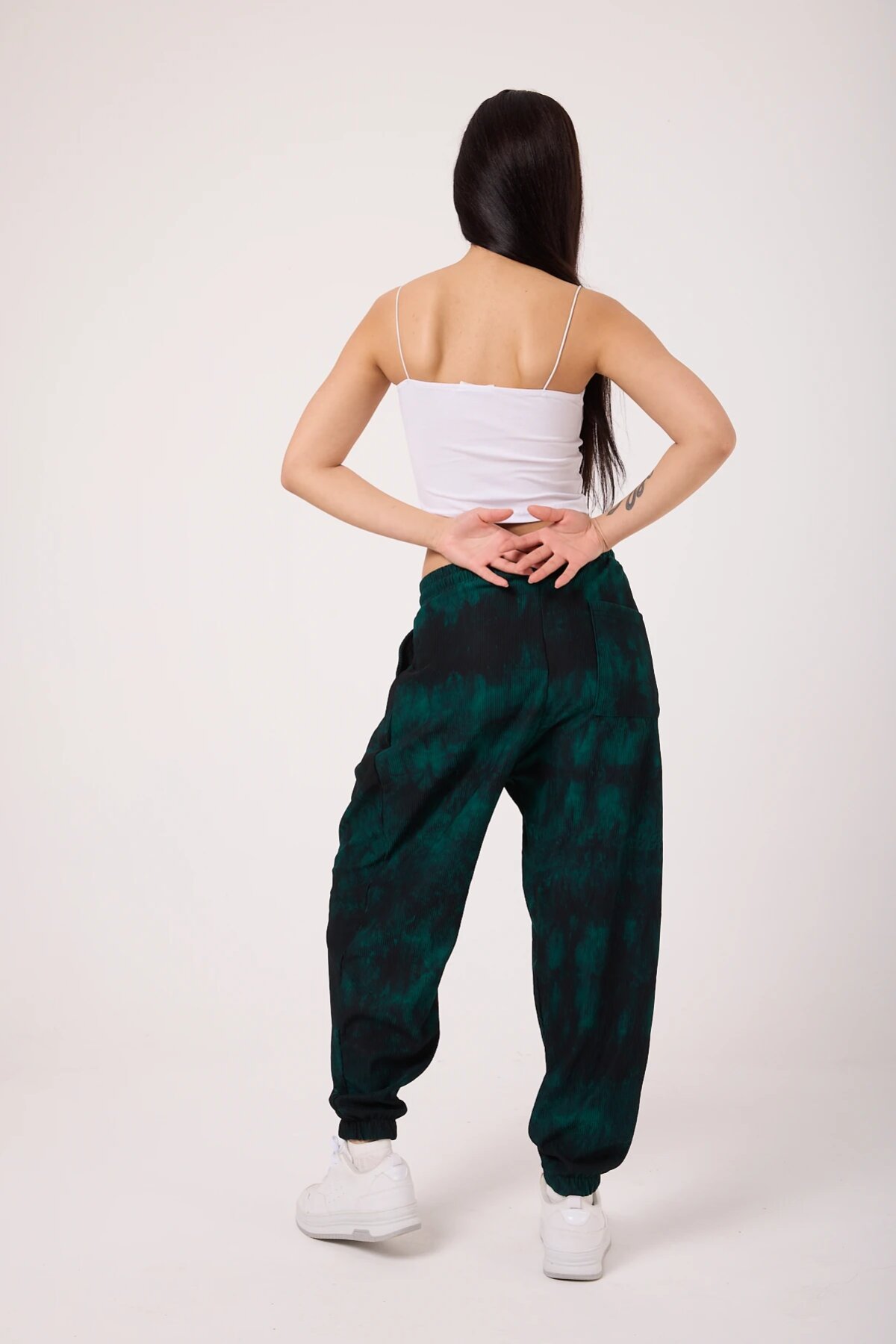 Street Style Sporty Shalwar Pants - Green - Mexico Superblue