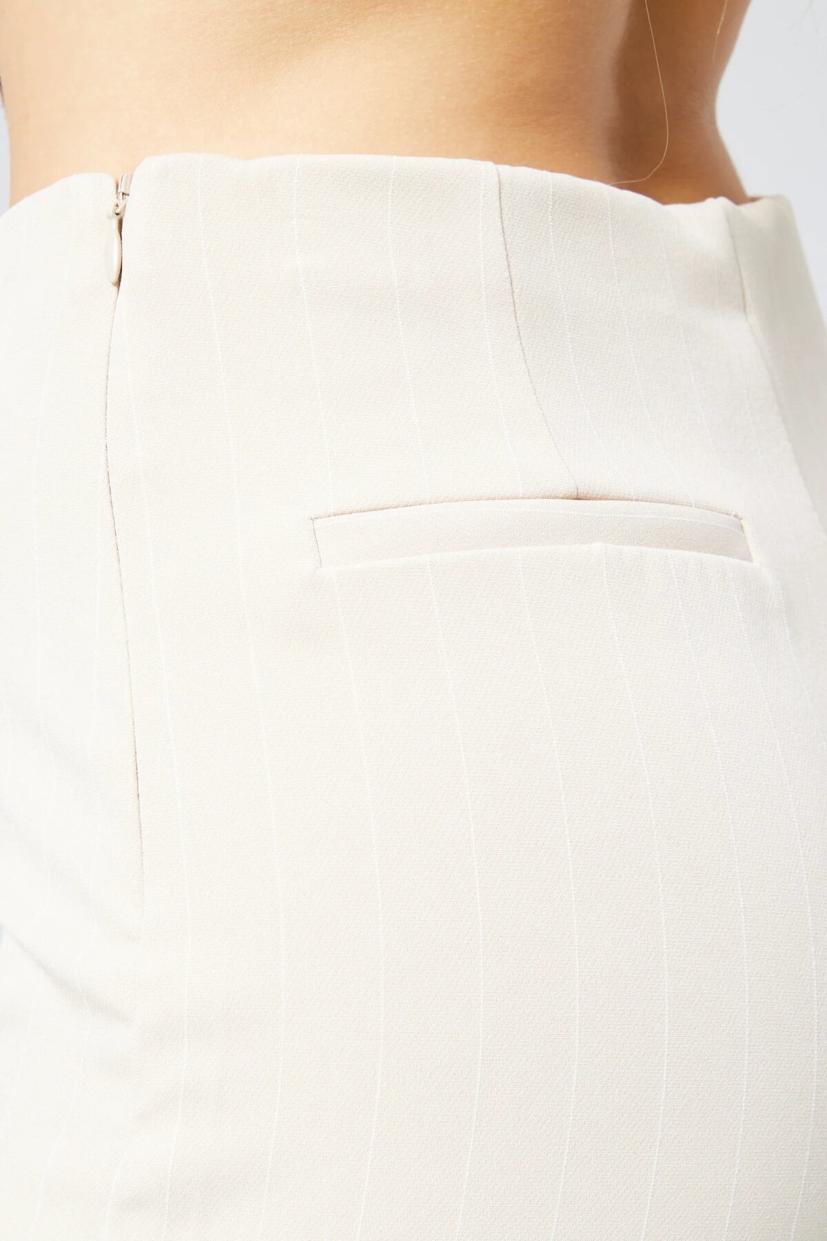 Wide Leg Striped Woven Pants - Beige - Milamia