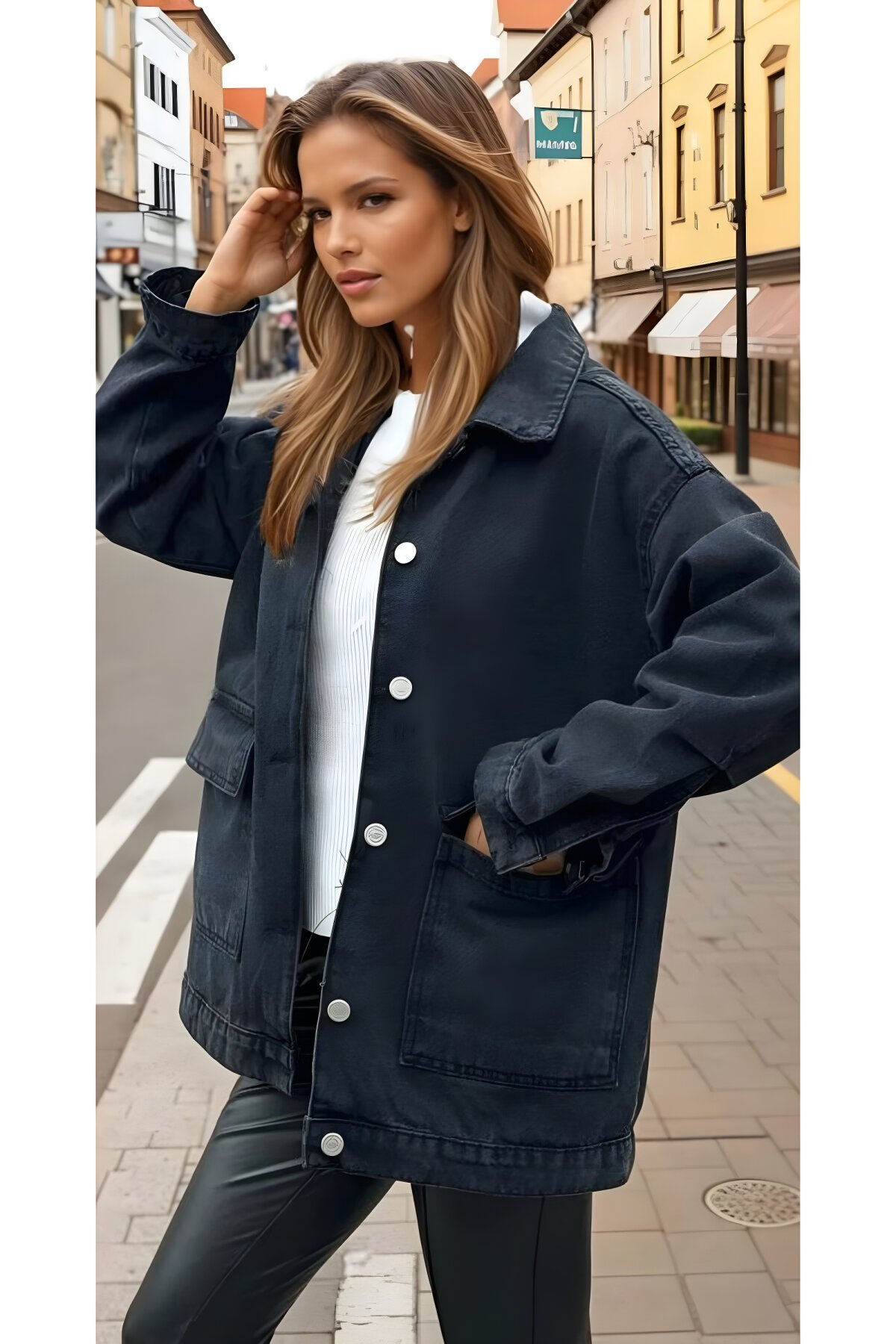 Siyah Oversize Kot Ceket - Pasaklı Giyim