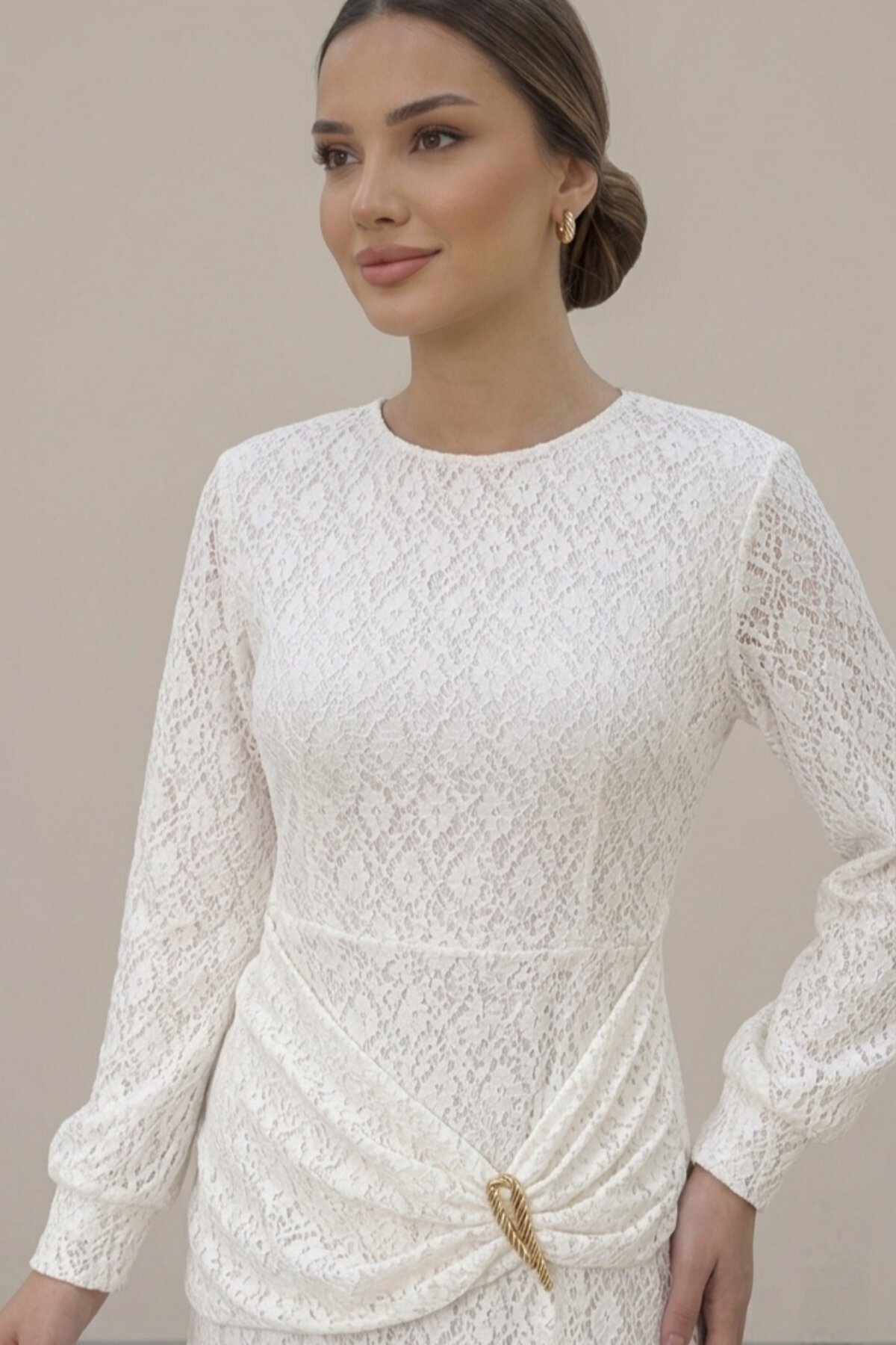 Evening Dress - White - Safgiyim44