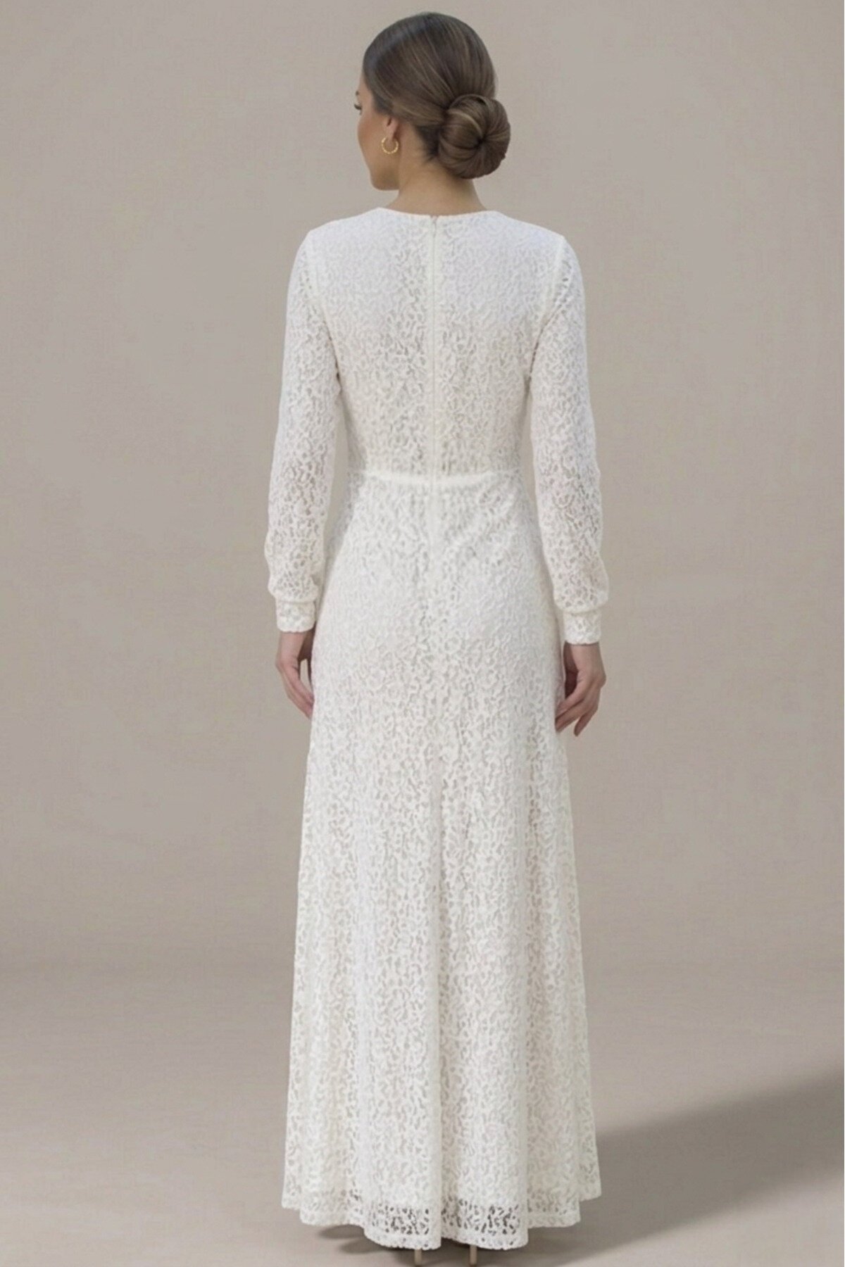 Evening Dress - White - Safgiyim44