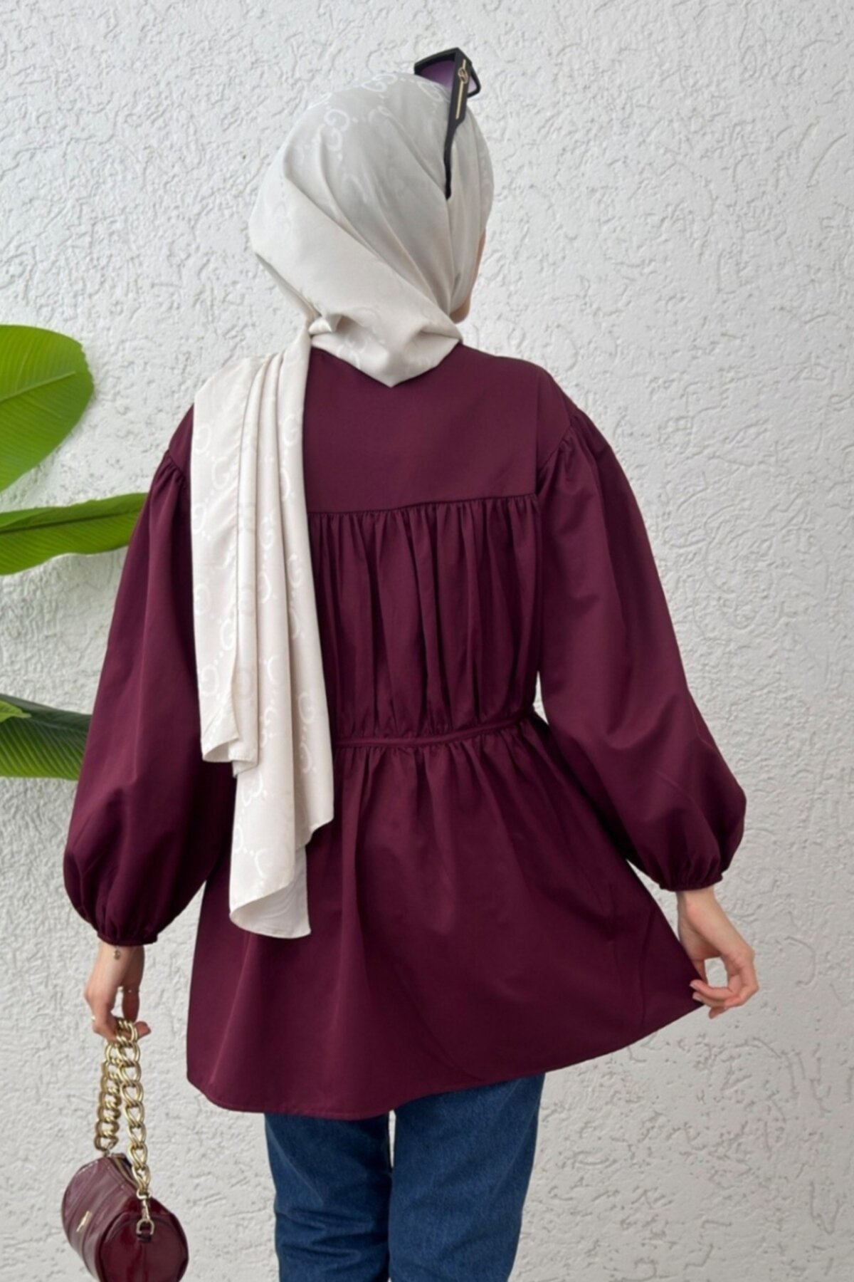 Tunic Shirt - Burgundy - Safgiyim44