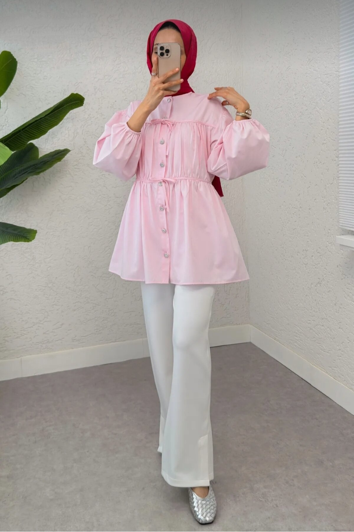 Tunic Shirt - Pink - Safgiyim44