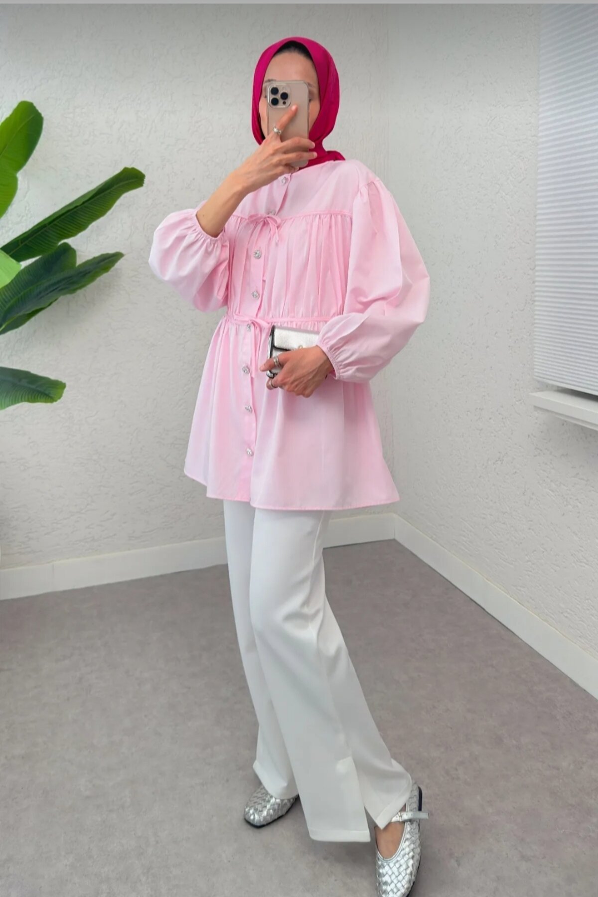 Tunic Shirt - Pink - Safgiyim44