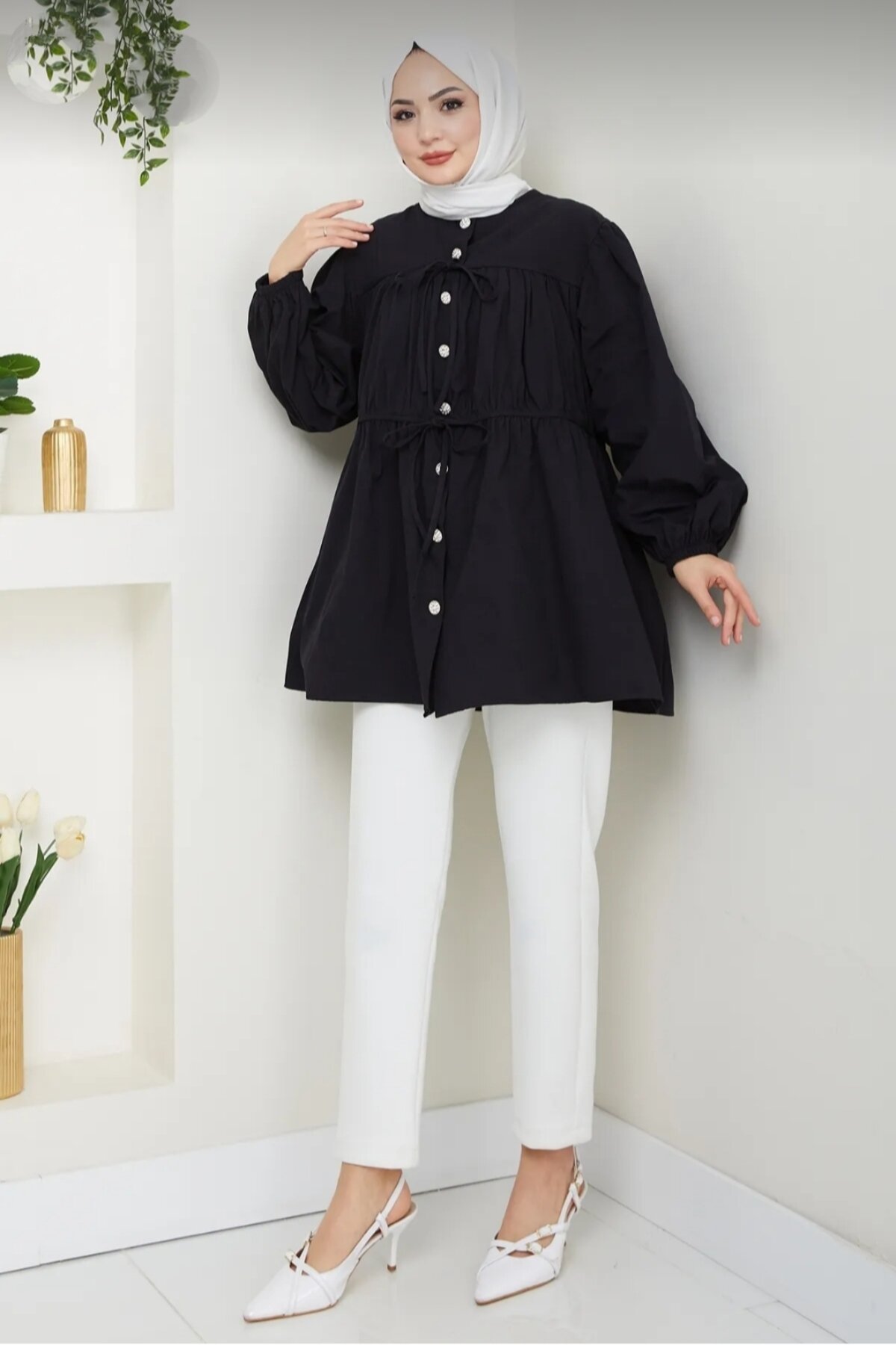 Tunic Shirt - Black - Safgiyim44