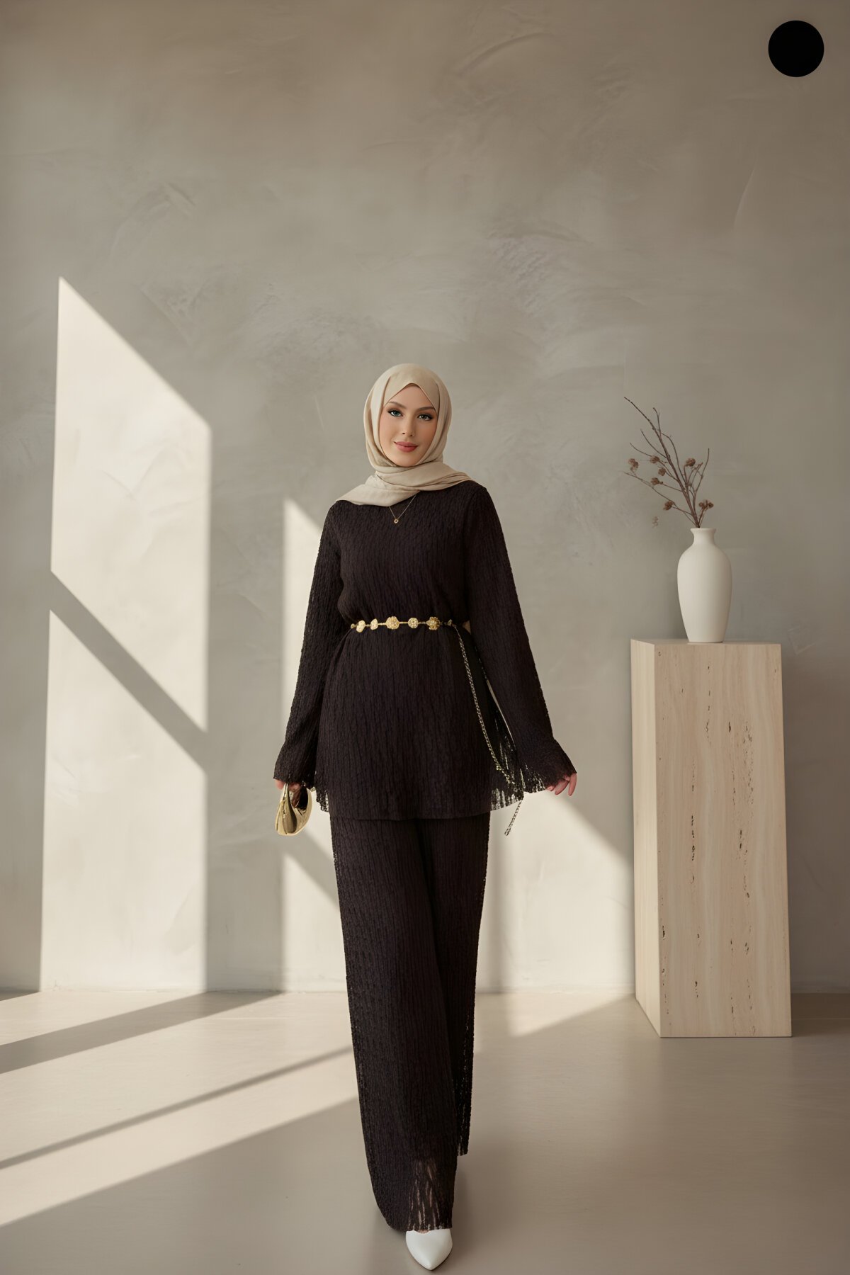 Kahverengi Dantel İkili Takım - THEK BUTİK