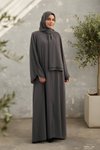 Gri Takım Özel Tasarım Şallı Ferace