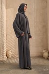 Gri Takım Özel Tasarım Şallı Ferace