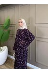 Mor Crush Şifon Elbise