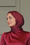 Bordo Janjan Şifon Abiye Şal