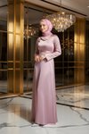 Pembe Saten Özel Gün Mezuniyet Abiye Elbise