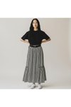 Antrasit Bohem Kemerli Beli Lastikli Şifon Etek
