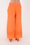 Oranj İtalyan Fisto Paça Detaylı Keten Pantolon