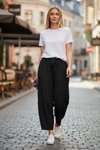 Siyah Geniş Paça Pantolon