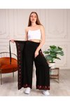 Siyah Otantik Nakış İşlemeli Harem Şalvar Bulmaca Pantolon