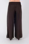 Kahverengi İtalyan Kesim Korsajlı Astarlı İpek Pantolon