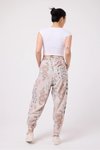 Bej Baskılı Bürümcük Spor Şalvar Pantolon