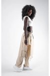 Bej Samuray Model Etekli Pantolon