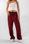 Bordo Fitilli Baggy Pantolon