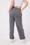 Gri Baggy Sokak Tarzı Kuşaklı Pantolon