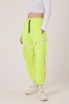 Neon Sarı Baskılı Sokak Tarzı Spor Şalvar Bürümcük Pantolon