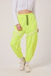 Neon Sarı Baskılı Sokak Tarzı Spor Şalvar Bürümcük Pantolon