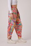 Renkli Baskılı Sokak Tarzı Spor Şalvar Bürümcük Pantolon