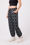 Siyah Baggy Sokak Tarzı Paçası Lastikli Pantolon